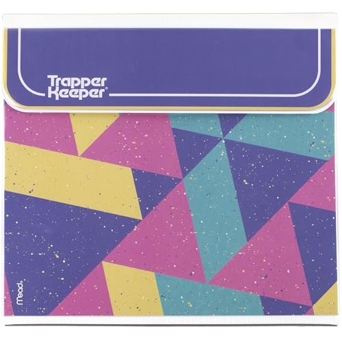 Mead Trapper Keeper Binder Retro Design 1 Inch Binder with Folders and Pockets Holds 8-1/2 x 11 Paper Colorblock (260038FN-ECM)