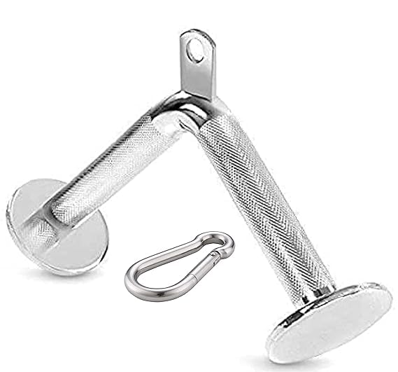 Zipzell™ Sports V-Shaped Tricep Press Down Bar with S - Lock, Chrome-Polished Iron, Non-Slip Handle, Commercial Grade-image-29