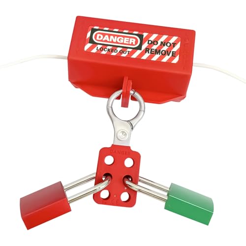 Image of 10Pack Lock Out Tag Out Hasp,Tamper-Proof Aluminu Padlock Hasp with Extended Jaw,Red 1 inch Jaw Diameter Stainless Steel Lockout Hasp,Nylon Handle,Tamper-Proof and Impact-Resistant