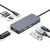 Mini USB C Hub, Travel USB C Laptop Docking Station, 7 in 1 USB C Dock with HDMI 4K, 2 USB 3.0, 100W PD, USB-C 3.0, SD/TF Reader, USB C Multiport Compatible for MacBook/Dell/HP and Other USB C Devices