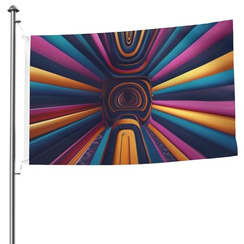 Drapeau coloré tridimensionnel double face 1,5 x 2,4 m de jardin