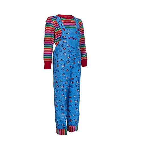 Loketa LKTCOS1080M Kids Boys Girls Chucky Costume Halloween Rainbow Stripe Jumpsuit Good Guys Doll Cosplay Overall thumb #1