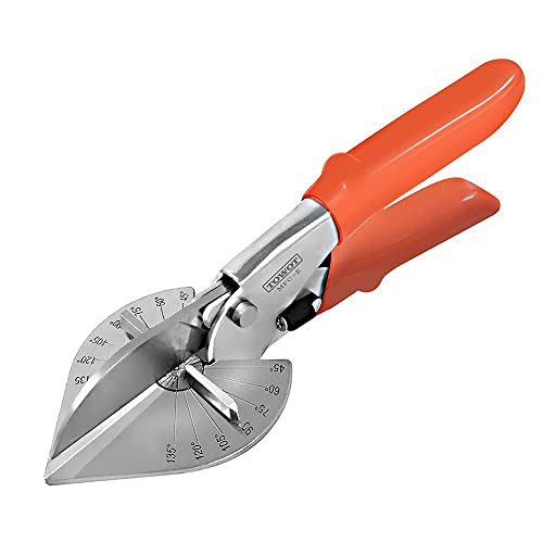 TOWOT Sharp Multi Winkel Gehrungsschere Cutter einstellbar auf 45 bis 135 Grad mit Sicherheitssperre Handwerkzeuge zum Schneiden von Kunststoff PVC und Molding Trim Upgrade gehärtete Version Cover