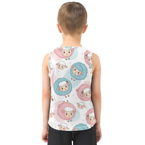J JOYSAY Cute Goat Colorful Boys Tank Top Sleeveless Muscle Shirts Quick Dry Sport Workout Active Kids T-Shirts 3-15T3