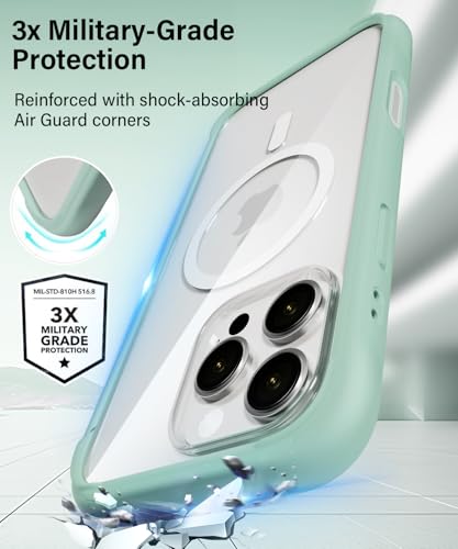 Coque MagSafe iPhone 16 Pro menthe en polycarbonate transparent