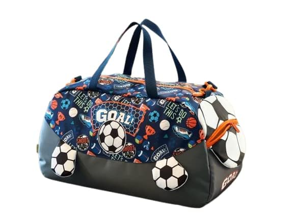 Image of 3D Design Duffle Bag for Kids & Adult| Large Compartment Foldable Luggage with Shoulder Strap | Lightweight Travel & Short Trips Storage Organizer for Women (Football)