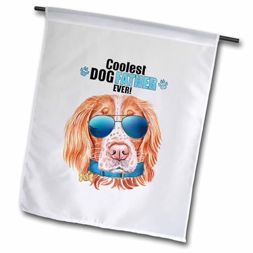 3dRose English Springer in Sunglasses and Collar for Dog Dad on Fathers Day - Flags (fl-381589-1)