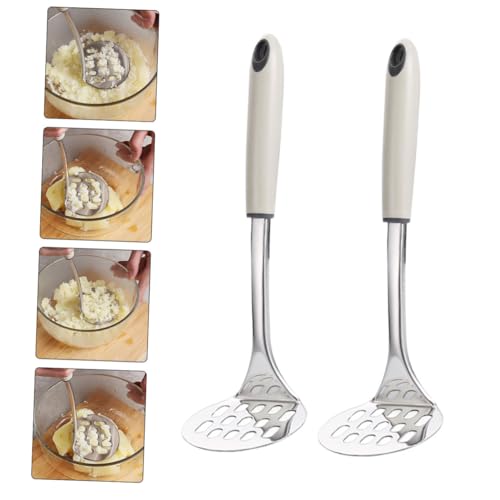 Kartoffelstampfer, 2 Stück, Schlammpresse, Mini-Stabmixer, Handmixer, Küche, Kartoffelstampfer, Kartoffelpüree, Mixer, Handkartoffelstampfer, Kartoffelpresse, Kartoffelpressplatte, Edelstahl, Babynahr