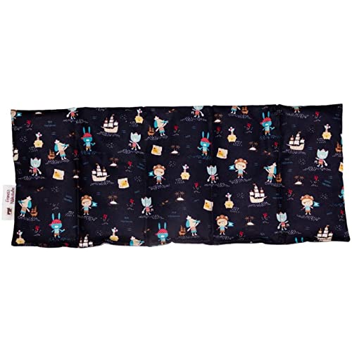 Franzis Nähstube 50x20cm Coussin noyaux de cerise Pirates en 100% coton I Coussin noyaux de cerise 50x20 pour micro-ondes I Coussin chauffant, coussin