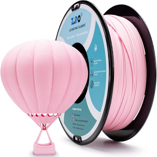 Image of ZIRO Matte Pastel Colors PLA Series, Tougher & Stronger, 1kg Pastel Pink | Fit for Most FDM 3D Printer, 1.75mm 1KG Spool, Dimensional Accuracy + /-0.03mm, Colorful PLA FilamenT