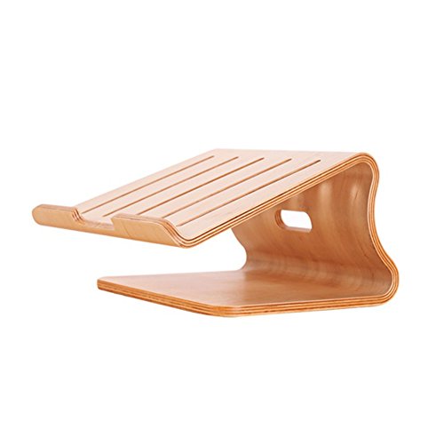 Laptop Stand, Wooden Cooling Computer Holder, Notebooks Desktop Mount for MacBook Air, Pro 13 15, iPad Pro 12.9, Dell XPS, Surface, Chromebook 11 to 17