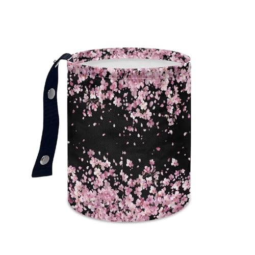 Image of Cherry Blossom Collapsible Accessories Trash Can Car Trash Bin Foldable Car Trash Can Bags Universal Garbage Bin Decoration Car Interior for Car SUV Trucks Universal