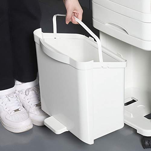 Taylor & Brown Dry and Wet Separation Trash Can, Vertical Waste Separation System with Wheels, Recycling Pedal Bin for Kitchen Waste with Large Recycle Compartments, Rubbish Trash Garbage Can (42L) - Image 3