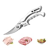 Kitchen Scissors,Heavy Duty Kitchen Shears,Upgrade Heavy Duty Stainless Steel Kitchen Scissors,Spring Loaded Poultry Shears Stainless Steel Chef Scissors for Bone,Poultry,Fish,Chicken,Food,Meat.