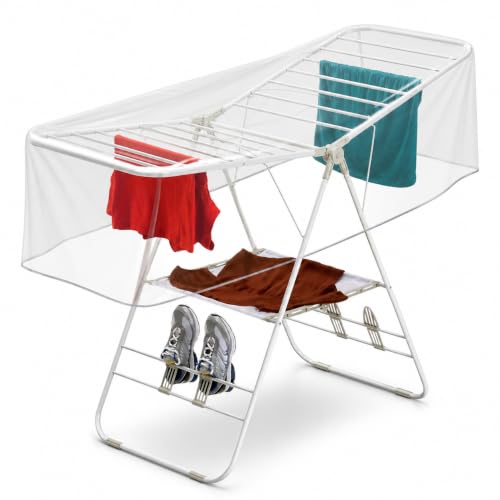 275663 Séchoir à linge rotatif pour extérieur, housse imperméable et respirante pour vêtements, protège de la pluie, du soleil et du smog, sac à linge (lot de 2, 150 x 280 cm)
