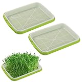 HRMGJH Zwei Sets Bestehend Aus Kresse Anzuchtschalen,Microgreens Anzuchtschalen,Sprossen Anzuchtset,Keimschalen FüR Sprossen,Microgreens Und EIN Brunnenkresse-Anzuchtset FüR AnfäNger,22 X 14 cm