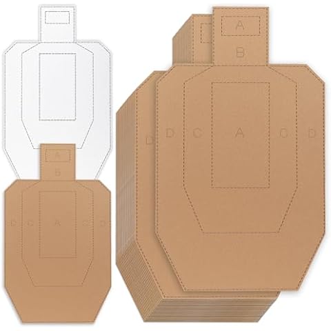 20 Pcs Shooting Targets for USPSA, 30x18in Tactical Cardboard Targets, Shooting Targets Silhouette Cardboard, Targets for Shooting Range Practice Competitions Self-Defense Training Cover