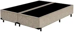 Base Box Queen Bipartido Suede Bege