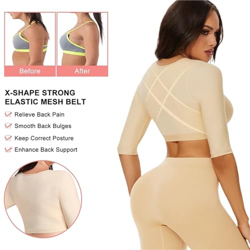 Gaine bras flasques solution avec ce body shaper compression avant noir en M - 5