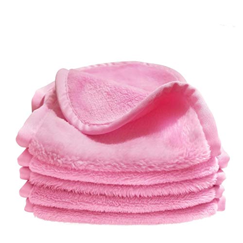 Wow Towels 5-Pack Makeup Remover Cloths, Lift Away Makeup and Dirt With Ease, Ultra Soft for Squeaky Clean and Tight Pores (Pink)