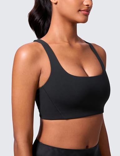 CRZ YOGA Butterlift Double Lined Square Neck Sports Bras for Women - Wireless V-Shaped Racerback Workout Yoga Top Non Padded4