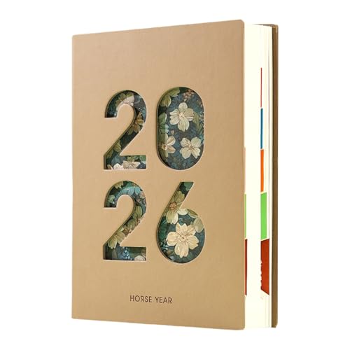 Agenda journalier 2026 avec mensuel coloré et 400 pages