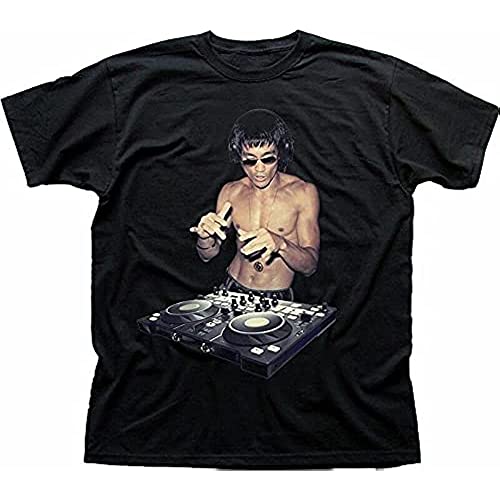 Bruce DJ Lee Rave Kung-FU Karate Lee Jun-Fan Black t-Tshirts Camisetas y Tops(X-Large)