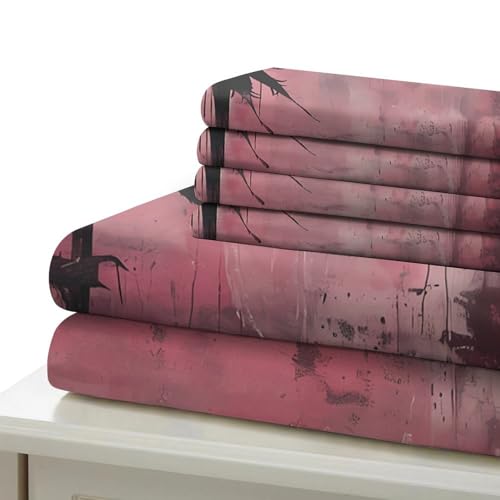 Housse de couette rose microfibre 140x200 parure de lit ado