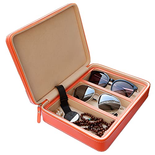 Beaufort 3 Slots Pu Leather Eyeglasses Storage Box Sunglasses Box Jewelry Display Case Watch Box For Women Men #TOP2