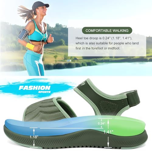 Image of ONCAI Walking Sandals Women,Arch Support Hiking Sandals with Orthotic Outdoor Footbed for Plantar Fasciitis,Water Athletic Platform Sandalias Mujer with 3 Adjustable Strap (US Size 6-12)