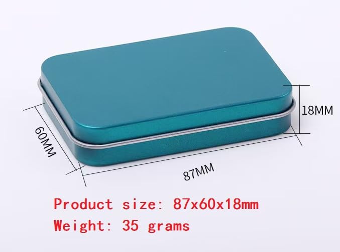 Image of Portable Universal Metal Storage Box, Mini Rectangular Empty Metal Tin with Lid for Storing Candy Jewelry Crafts (Greener)