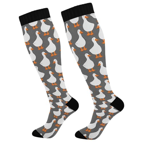 Image of Wusikd Heartbeat Symbol Compression Socks for Women and Men Circulation Black Long Socks for Athletic Running 1