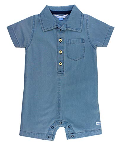 RUGGEDBUTTS Baby/Toddler Boys Light Wash Denim Romper - 3-6m