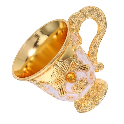 PRETYZOOM Tasse pour Dégustation Gobelet Vintage à Whisky Et Liqueur Mini Tasse Métallique avec Motifs Floraux