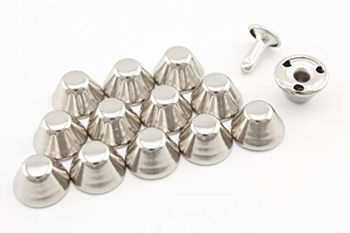 Nickel, 12mm Barrel Riveted Purse feet,Purse feet Rivets Spike Rivet Studs Spots Leather Rivet for Bag Making, Clothing, Shoes. 30 Sets per lot G6