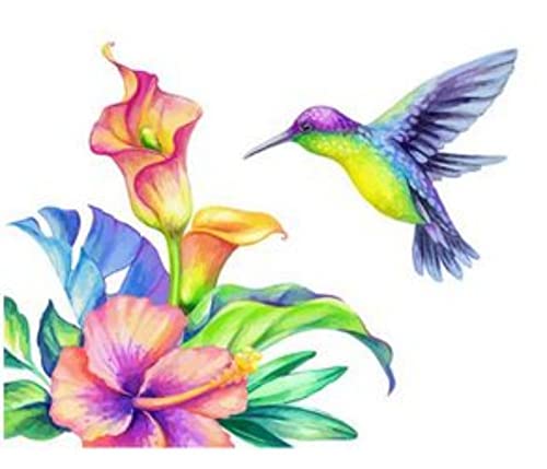 Broderie point de croix colibri pour illuminer votre décoration intérieure avec des fleurs