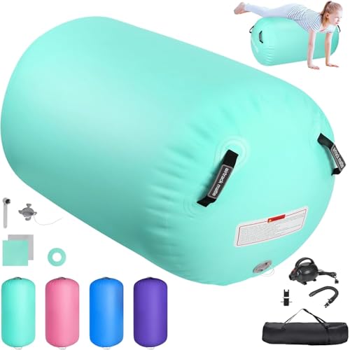 Air Roller Inflatable Tumbling Gymnastics Mat Air Roll Barrel Tumble, 100/120cm Yoga Gymnastics Fitness Roll