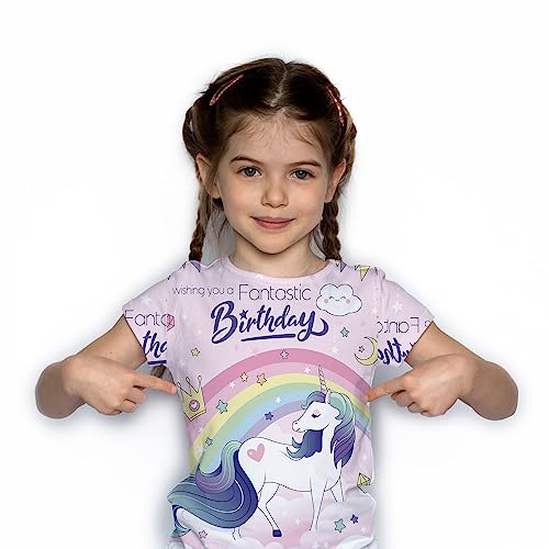 Image of KYKU Toddler Girls Short Sleeve Graphic T-Shirt Kids Cute T Shirt Gifts