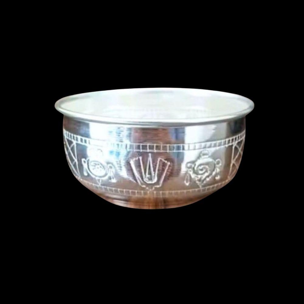 German Silver Prasad Bowl Pooja Bowl Tirumala Prasadam Cup for Puja Big Size German Silver Pooja Items/Return Gift Items-image-10