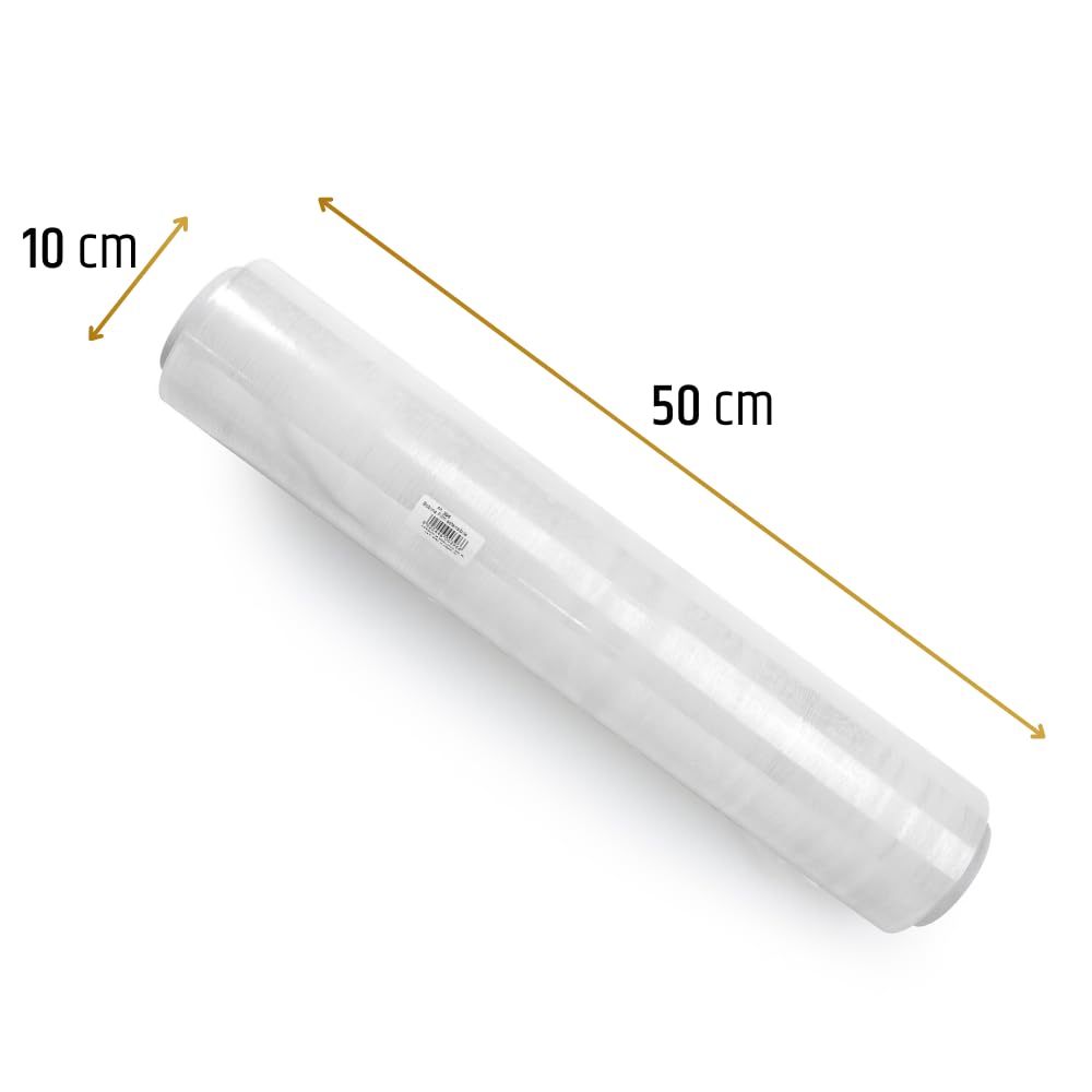 PENNELLIFICIO 2000 | Bobina Film Estensibile, Pellicola Trasparente per Imballaggio, altezza 50 cm e peso 2,4 kg - Made in Italy
