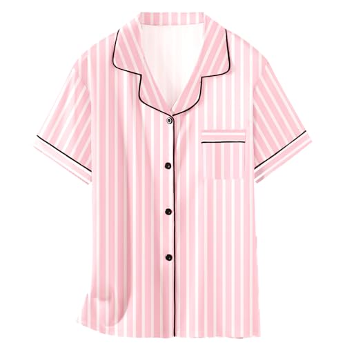 Image of Schbbbta Girls & Women Satin Pajamas Set, 2Piece Silk Nightwear Button-Down Sleepwear for Teen Kids, 3 Years - Women XXL