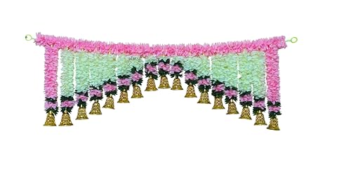 Image of Afarza Toran for Door Entrance Bandarwal Festival Relegious Handmade Home Decoration Hanging (BAYPINK)