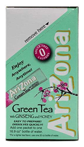 AriZona Green Tea with Ginseng Iced Tea Stix Sugar Free, 30 Count (Pack of 1), Low Calorie Single Serving Drink Powder Packets, Just Add Water for a Deliciously Refreshing Iced Tea Beverage - Thumbnail 5
