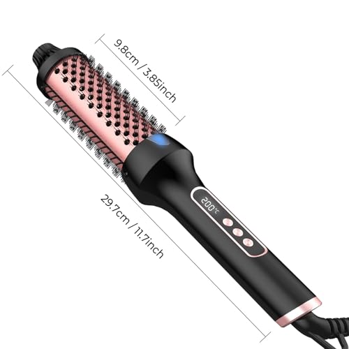 Brosse à boucles chaude à température réglable pour brushing sans frisottis