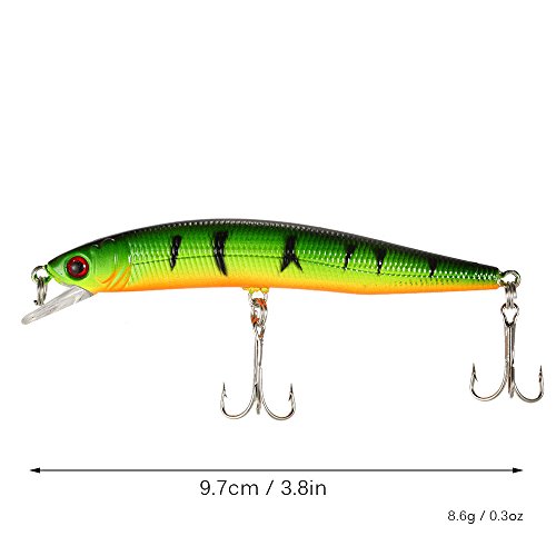 mingzhe 10 peças Minnow ganchos iscas de pesca de plástico iscas de manivela conjunto isca de peixe