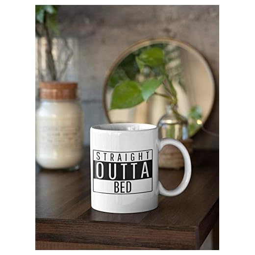 Straight Outta säng mugg kaffemugg mugg gåva 'Goodvibe födelsedag rolig säng morgongåva för honom