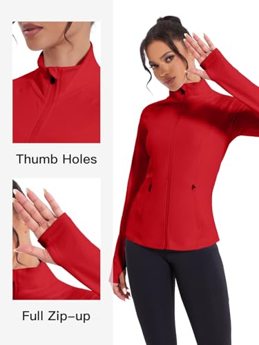 VUTRU Women's Workout Jackets Full Zip Athletic Tops Lightweight Gym Yoga Running Jacket with Pockets3