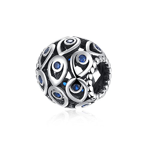 Hmilydyk, plata de ley 925, auténtica y maciza, abalorio con cristal gota de lágrima de CZ engastados, apto para pulsera de Pandora.