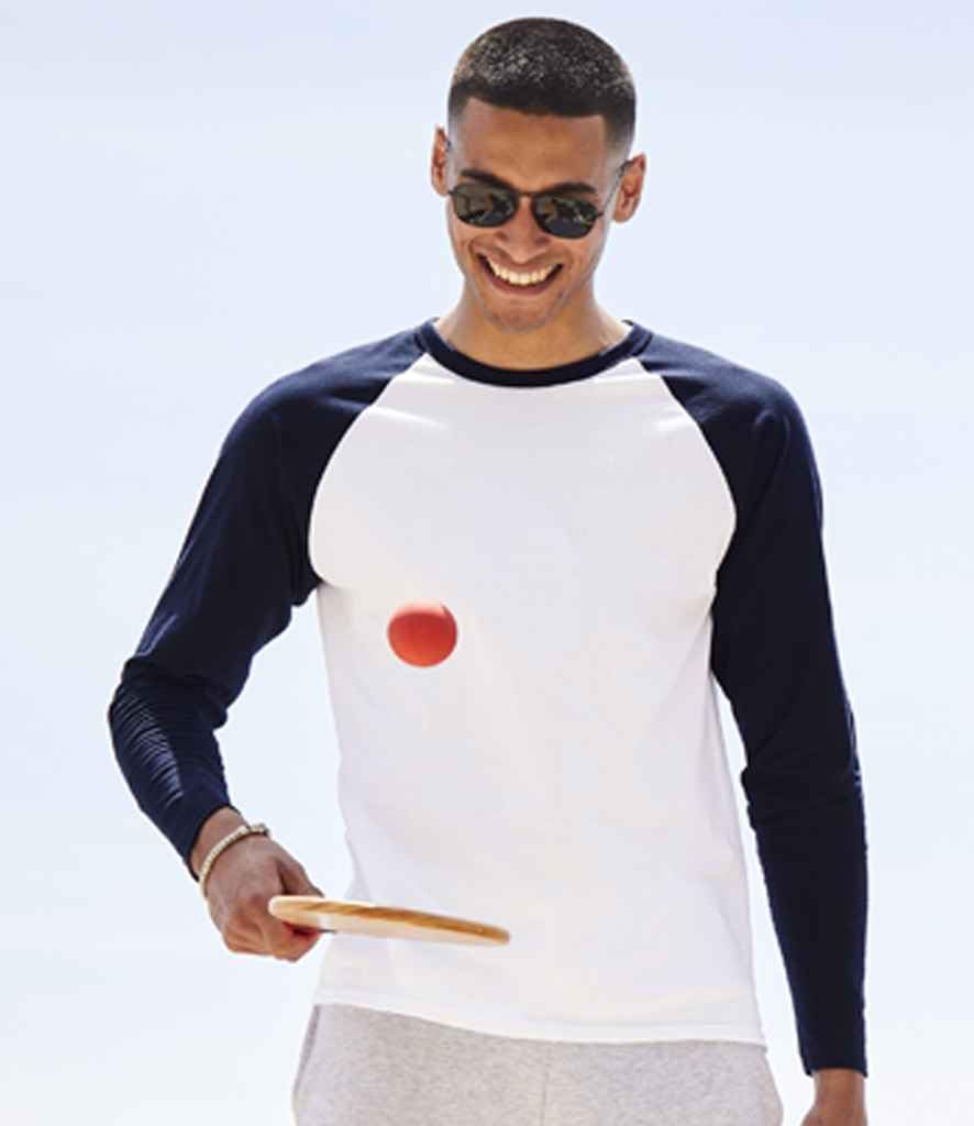 Multipack T-Shirts De Baseball Hommes À Manches Longues Contrastées Col Rond Classique sans Motif - 100% Coton, Poids Économique | Adaptés À Toutes Les Occasions | À La Mode Et Polyvalents