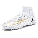BINBINNIAO Fußballschuhe Unisex Fußballschuhe Männer Atmungsaktive Turf High Top Spikes FG/AG Fußballschuhe Outdoor Sneakers